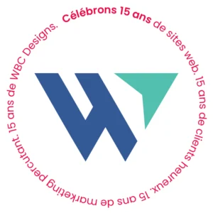 Célébrons 15 ans de sites web. 15 ans de clients heureux. 15 ans de marketing percutant. 15 ans de WBC Designs.