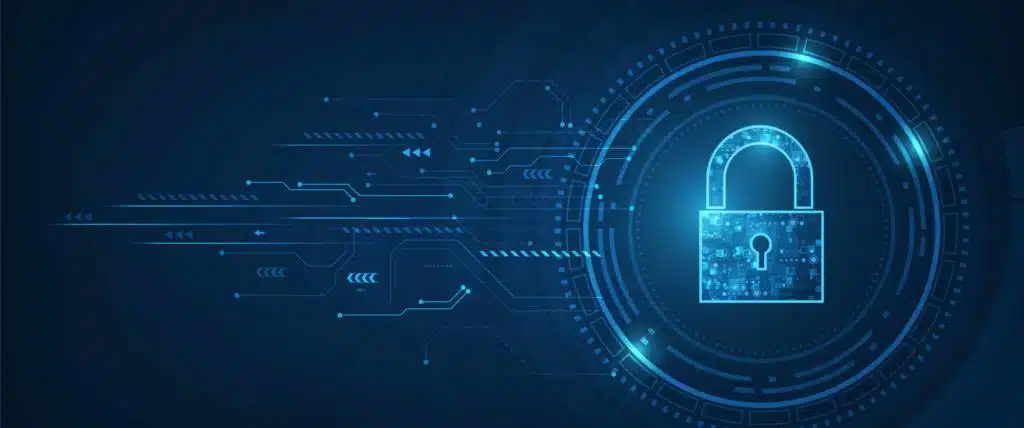 loi 25 Quebec, PIPEDA, data protection. [ID] Padlock connected to circuitry.